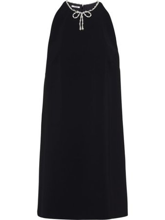 Miu Miu Faille Mini Dress MF35441WBN Black | Farfetch