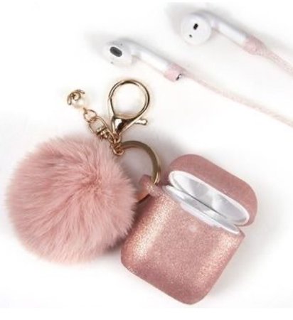 sparkle pink AirPods case