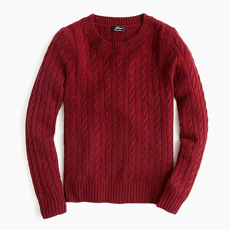 Cable crewneck sweater in everyday cashmere : Women pullovers | J.Crew