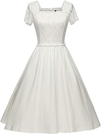 GownTown Women's 1950s Vintage Multi Lace Bridal Gown Swing Dresses at Amazon Women’s Clothing store
