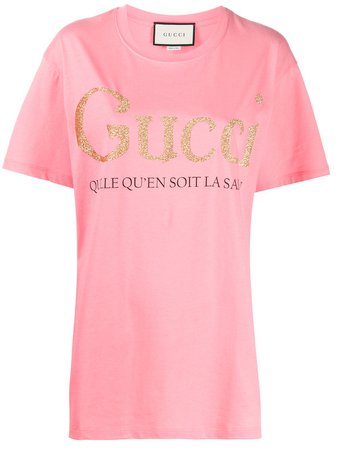 Gucci Camiseta Con Gucci De Purpurina - Farfetch