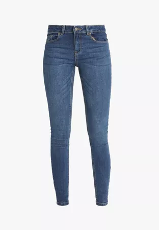 Pieces PCFIVE - Jeans Skinny Fit - dark blue denim - Zalando.co.uk