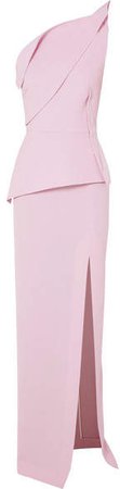 Acosta One-shoulder Wool-crepe Gown - Pink