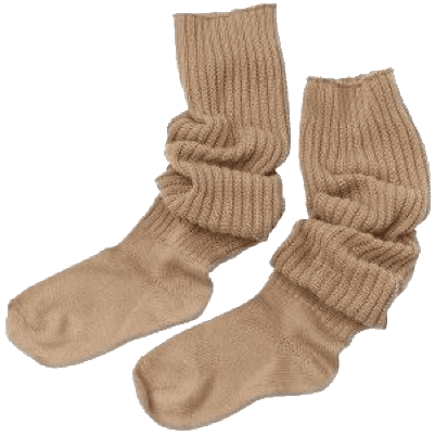 beige slouchy socks