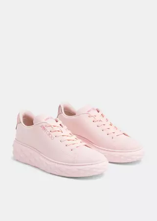 jimmy choo light pink diamond platform sneakers