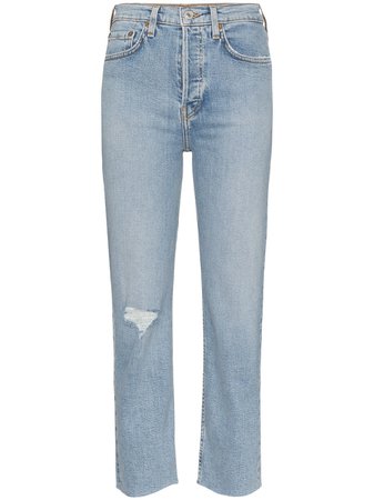 RE/DONE Stove distressed straight-leg jeans