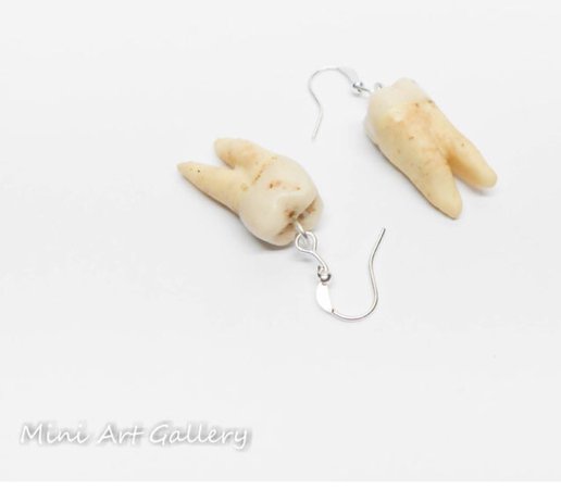 tooth teeth earrings