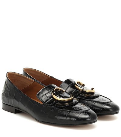 Chloé embossed leather loafers
