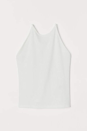 Ribbed Camisole Top - White