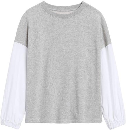 JAPAN EXCLUSIVE Poplin-Sleeve Sweatshirt