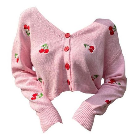 Pink pull-over with cherries