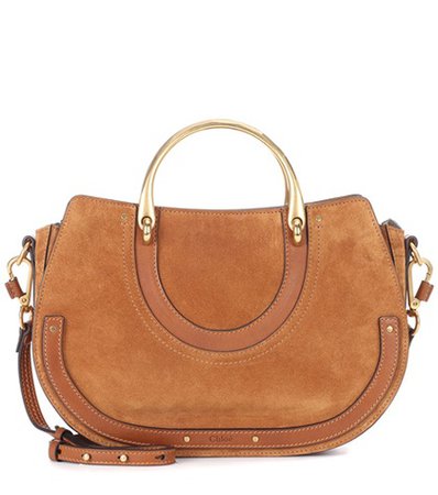 Pixie leather and suede shoulder bag