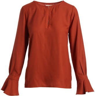 tres-jolie-womens-blouses-rust-rust-keyhole-bell-sleeve-tunic-women.jpg (328×331)