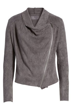 BLANKNYC Faux Suede Drape Front Jacket (Regular & Plus Size) | Nordstrom