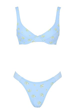 Clothing : Swimwear : 'Mariposa' Baby Blue Floral Print Bikini