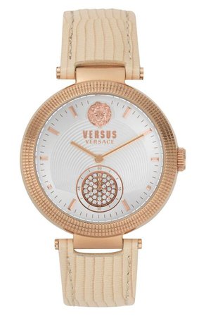 Versace Star Ferry Leather Strap Watch, 38mm | Nordstrom