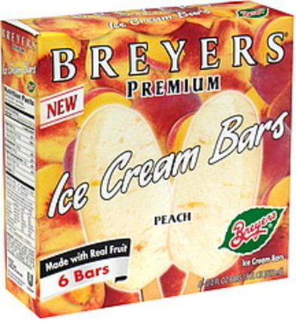 Breyers Peach Ice Cream Bars - 6 ea, Nutrition Information | Innit