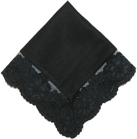 CTM Women's Cotton Black Fairy Lace Handkerchief, Black at Amazon Women’s Clothing store