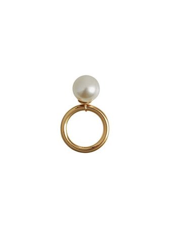 Burberry Faux Pearl Charm Gold-plated Ring