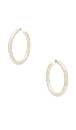 The M Jewelers NY The Thick Hoop Earrings in Silver | REVOLVE