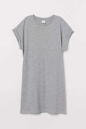 Cotton T-shirt Dress - Gray