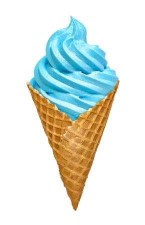 Blue Soft Ice Cream In Cone On White Background Stock Photo, Picture And Royalty Free Image. Image 57799625.