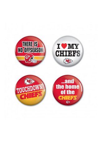 Kansas City Chiefs 4 Pack 1.25 Inch Button - 5715376