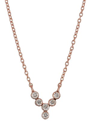 18-Karat Rose Gold Diamond Necklace Gr. One Size
