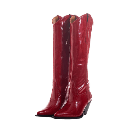 TORAL - RED PATENT LEATHER KNEE-HIGH BOOTS