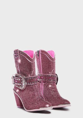 Club Exx Rhinestone Cowboy Boots - Pink – Dolls Kill