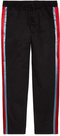 GUCCI Cotton Drill Pant with Acetate Stripe