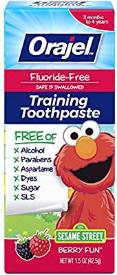 Amazon.com: Orajel Elmo Fluoride-Free Training Toothpaste, Berry Fun, 1.5oz: Beauty