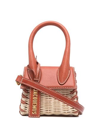 Shop red & neutral Jacquemus Le Chiquito wicker mini bag with Express Delivery - Farfetch