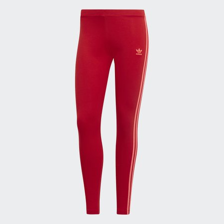 adidas 3-Stripes Leggings - Red | adidas US