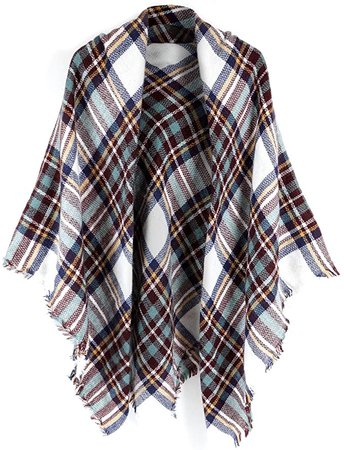 Amazon.com: Women's Plaid Blanket Scarf Wrap Stripe Shawl Checked Scarves Tartan Pashmina Cape: Clothing