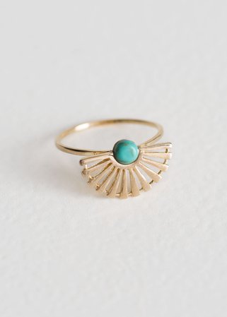 Sun Fan Ring - Turquoise - Rings - & Other Stories DE