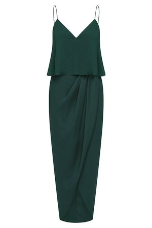 LUXE COCKTAIL FRILL DRESS - EMERALD
