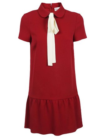 RED Valentino - Red Valentino Peter Pan Neck Dress - Cha Rosso, Women's Dresses | Italist