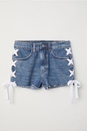 Denim Shorts - Denim blue/lacing - | H&M US