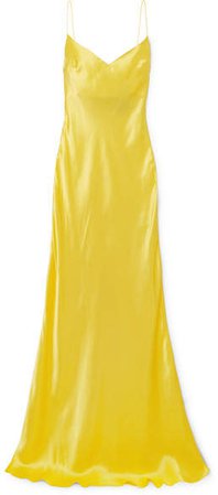 Silk-satin Gown - Yellow