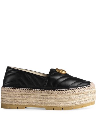 Gucci Leather Espadrille With Double G