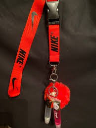red nike lanyard with lip gloss - Google Search