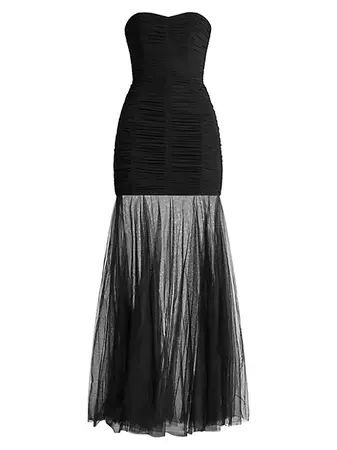 Zac Posen Ruched Tulle Body-Con Gown | Saks Fifth Avenue