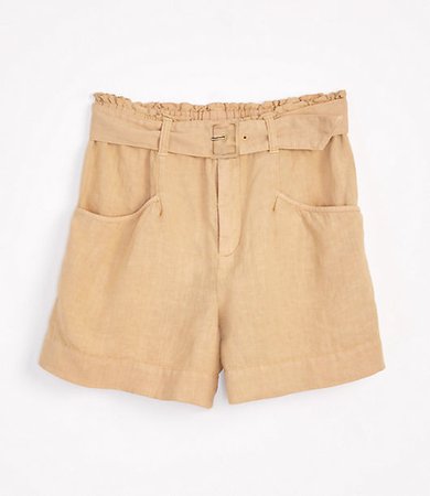 Lou & Grey Belted Linen Shorts