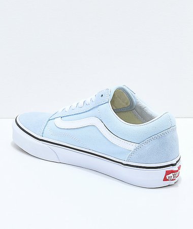 Vans Old Skool Baby Blue & True White Shoes | Zumiez