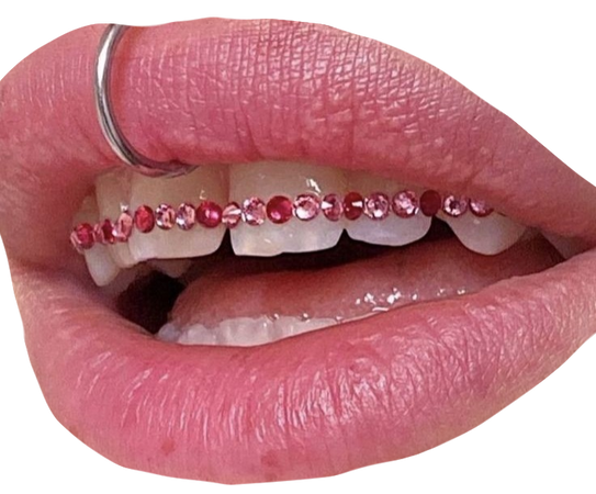 pink teeth gems