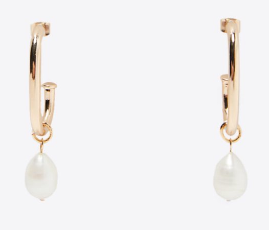 Zara pearl hoop earrings
