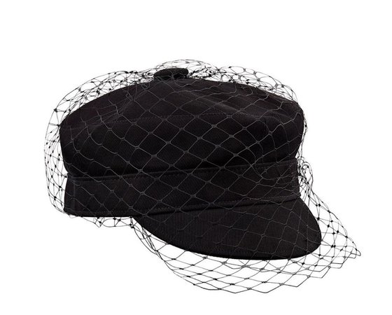 Dior black veiled hat