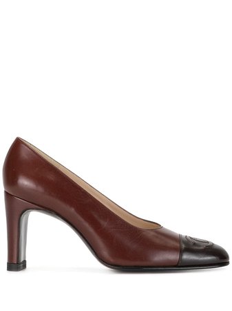 Chanel Pre-Owned CC Contrasting Toe Pumps - Farfetch