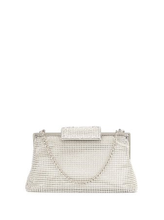 Whiting And Davis Embellished Clutch Bag 15727SV Silver | Farfetch